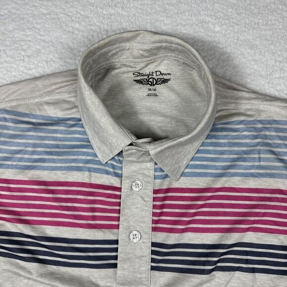 Straight Down Golf Polo Shirt Large Arizona Country Club Stripes - Picture 2 of 8